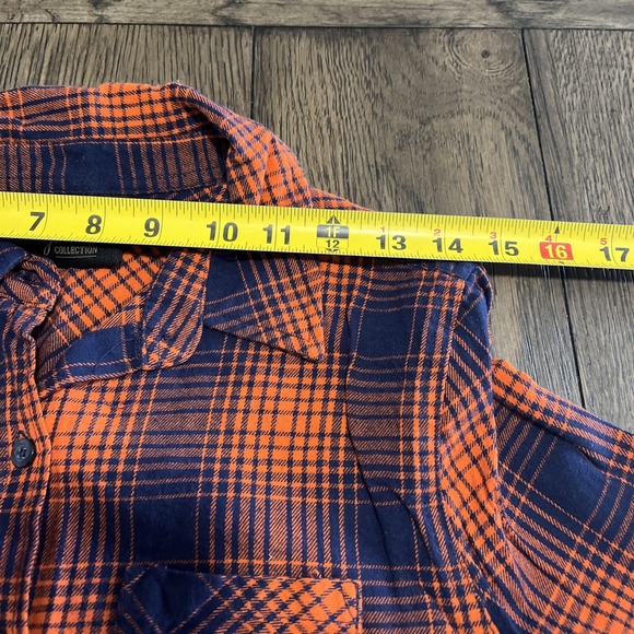 NFL Juniors Collection Denver Broncos Plaid Flannel Button Up Shirt Size 7-9 - Picture 5 of 7